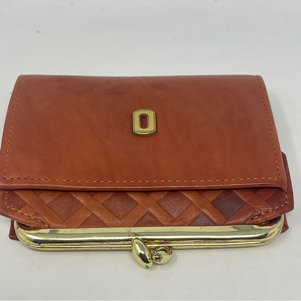 Prince Gardner Wallet Tan Brown Genuine Lambskin Leather Kiss Lock Coin Vintage - Picture 13 of 14